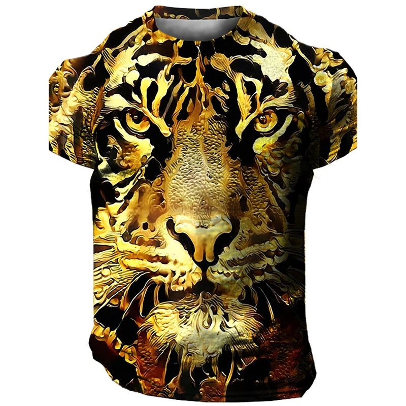 Camiseta Masculina 3D Estampa Leão