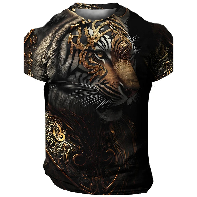 Camiseta Masculina 3D Estampa Leão