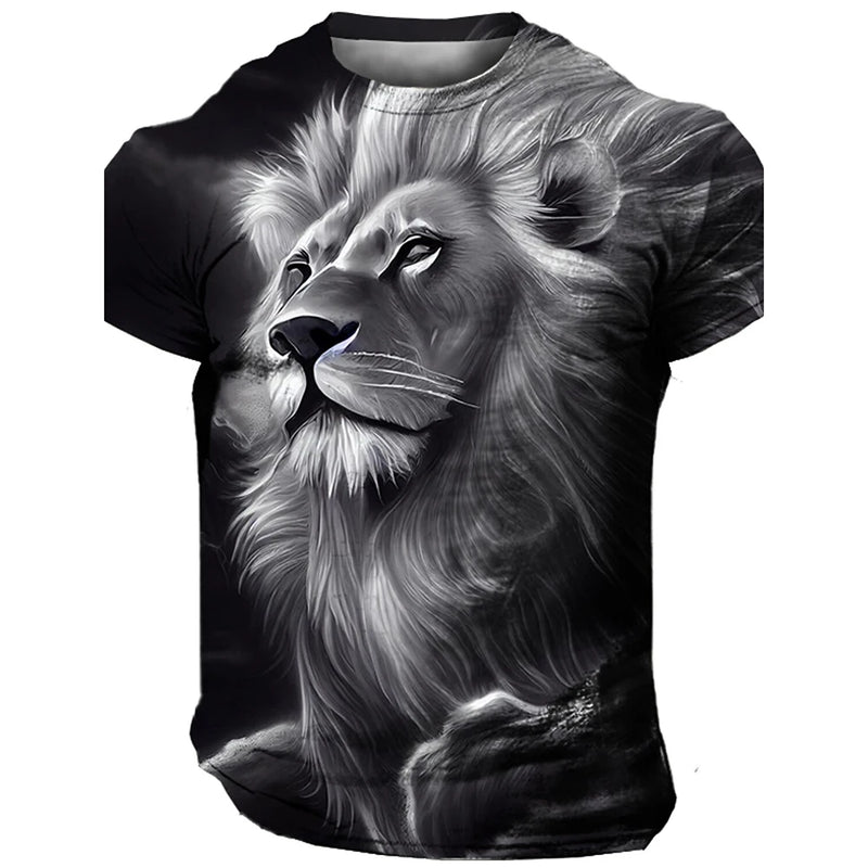 Camiseta Masculina 3D Estampa Leão